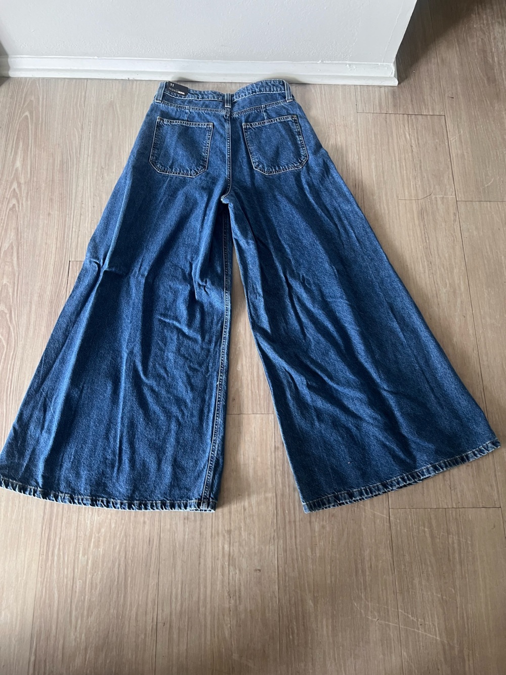 Fashion Nova Dark Blue Wide Leg Jeans
